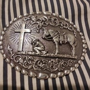 Kneeling Cowboy Belt Buckle